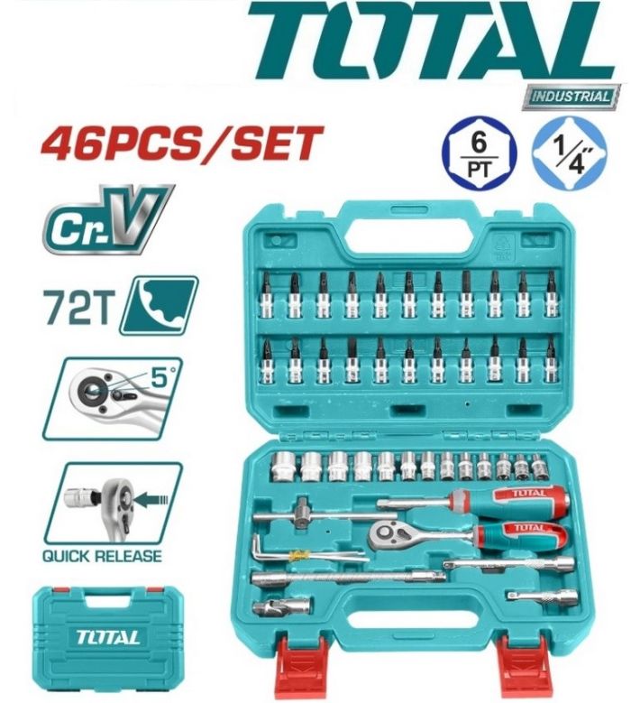 Գործիքների հավաքածու 46 կտոր TOTAL THT141462 100193
