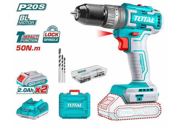 Отвертка 20В 2,0 Ач с 2 батареями (TIDLI20508)