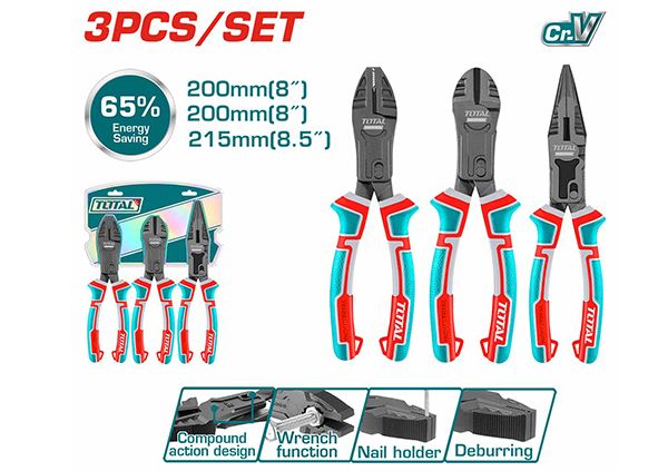 3 Pcs Compound Action Pliers Set (THT2CK231S)