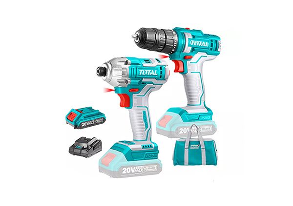 Отвертка и ударный винтоверт комплект 20V с 2 батареями (TCKLI2016)