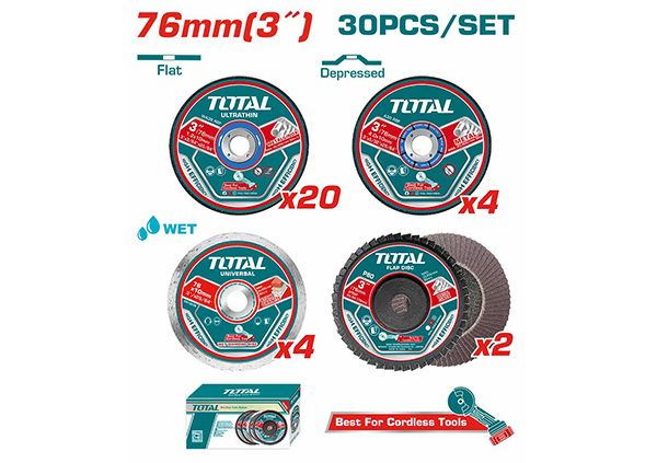 Կտրող և հղկվող սկավառակների հավաքածու Total TAC97630 34981