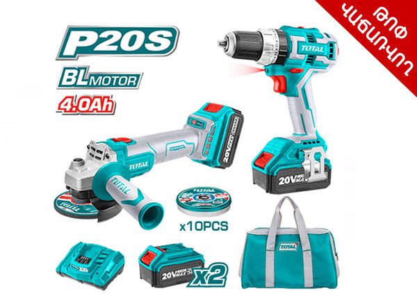 Lithium-ion cordless 2 pcs combo kit 20 V/4 А (TCKLI6015)