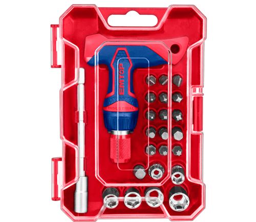 Отверткa Т-образная с битами 24шт Emtop EBST02402