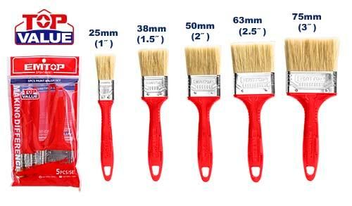 Набор малярных кистей 5шт Emtop EPBH160501
