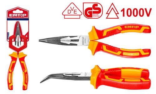 Тонкогубцы изогнутые изолированные Emtop EPLRB0831