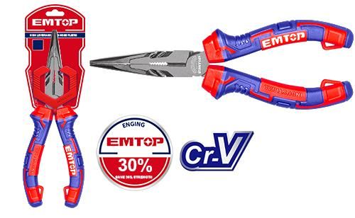 Тонкогубцы с увеличенным рычагом Emtop EPLRL0821