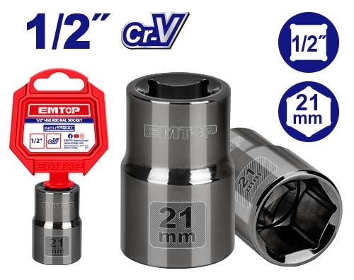 Головка торцевая шестигранная 1/2" Emtop ESCT12211