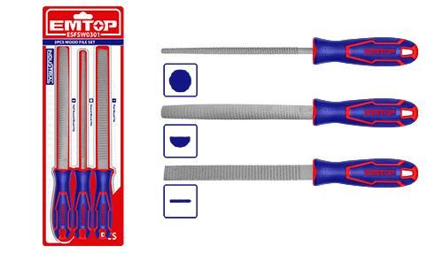 Набор рашпилей 3шт Emtop ESFSW0301