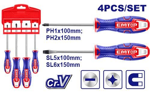 Набор отверток 4 шт Emtop ESST0402