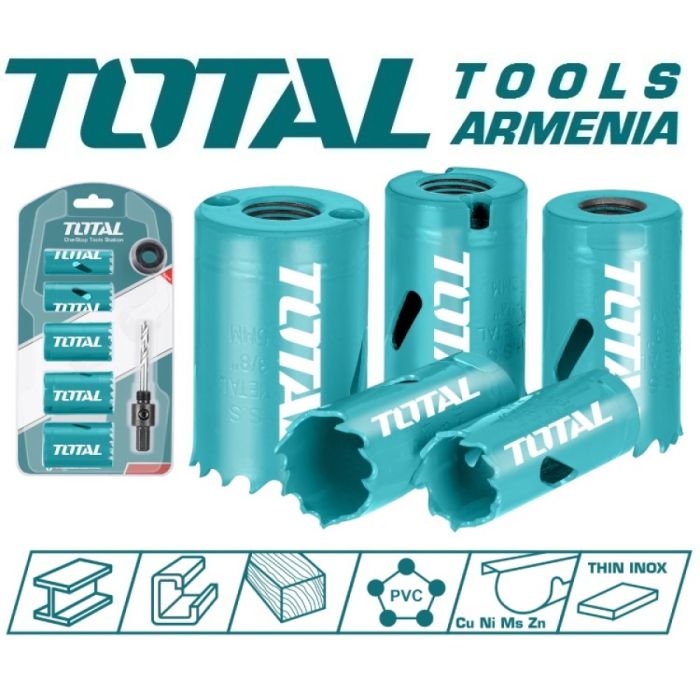 Набор биметаллических кольцевых пил из 7 предметов (TACSH1071)