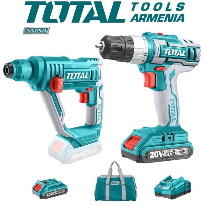 Перфоратор и Дрель - Шуруповерт Аккумуляторная 20 В,2А (TCKLI2008)