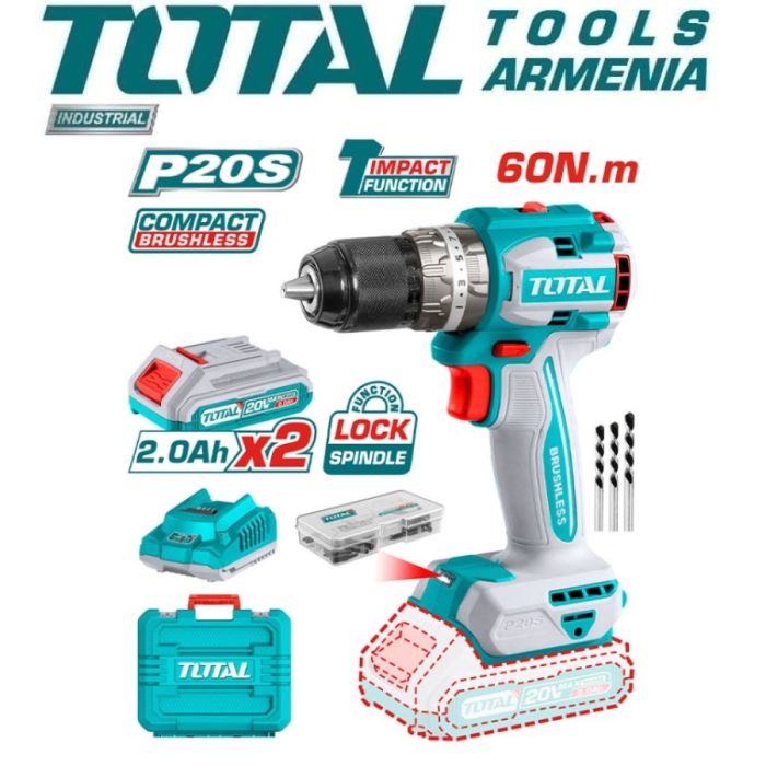 Մարտկոցային գայլիկոնիչի հավաքածու 20վտ TOTAL TDLI20602 35094