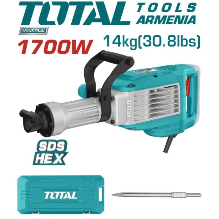 Электрический Отбойный Молоток / SDS HEX / 1700Вт / 50Дж / ПРОМЫШЛЕННАЯ / INDUSTRIAL (TH217068)