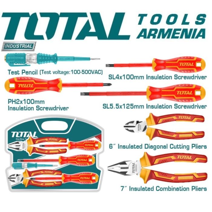 Набор диэлектрических инструментов до 1000В 6шт (THKIST3062)