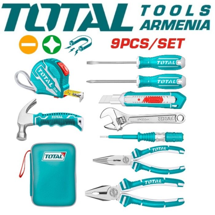 Ձեռքի Գործիքների հավաքածու TOTAL THKTHP90097 9կտոր 35144
