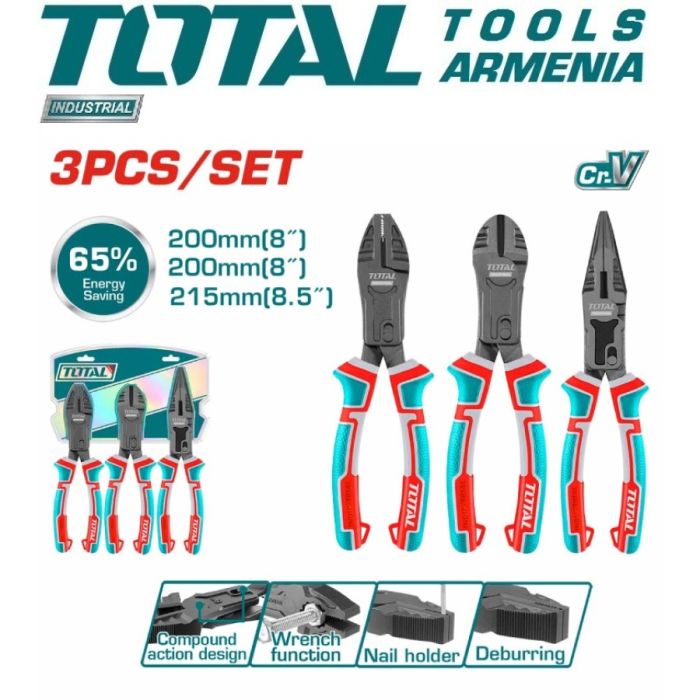 3 Pcs Compound Action Pliers Set (THT2CK231S)