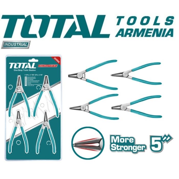 Набор клещей для стопорных колец из 4 предметов 5дюймов (THTJ214041)