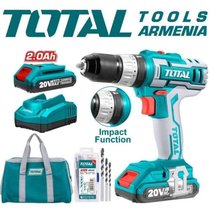 Մարտկոցային պտուտակադարձիչ TOTAL 20V TIDLI20025 14506