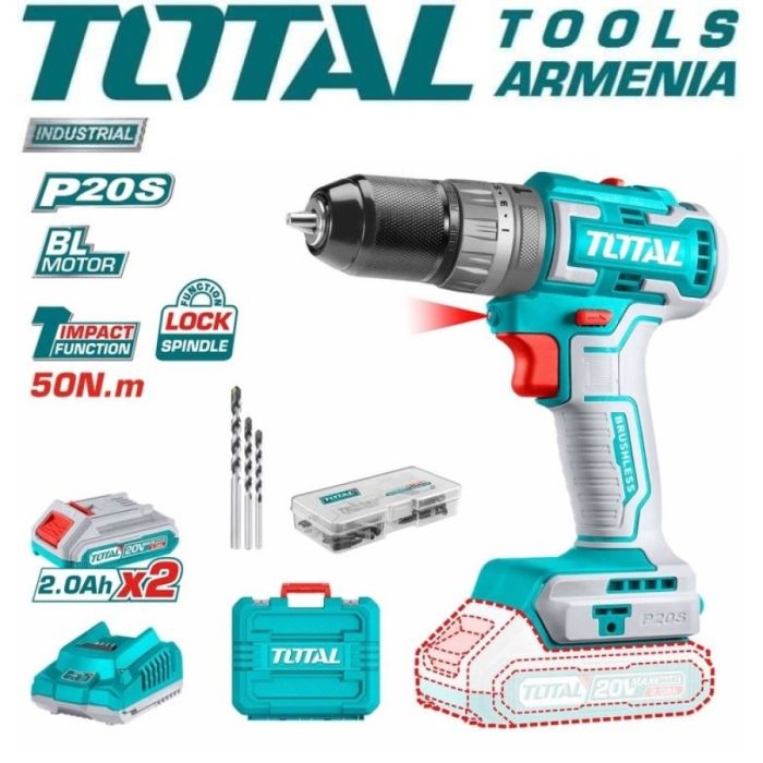 Отвертка 20В 2,0 Ач с 2 батареями (TIDLI20508)