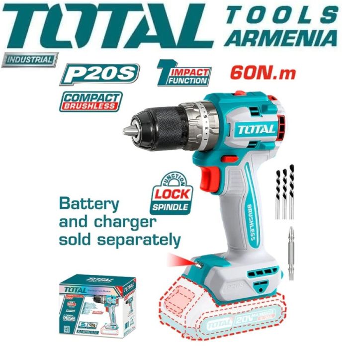 Մարտկոցային պտուտակադարձիչ ածուխով TOTAL TIDLI206021 35068