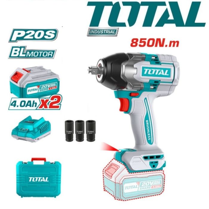 Литий-ионный ударный гайковерт 20 В / 850 Нм (TIWLI2085)