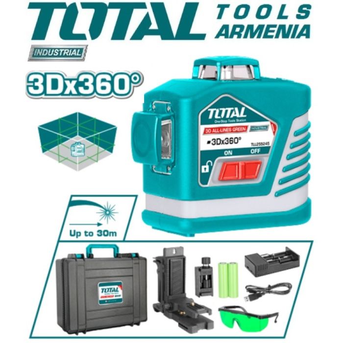 3D Лазерный нивелир зеленый (TLL255245)