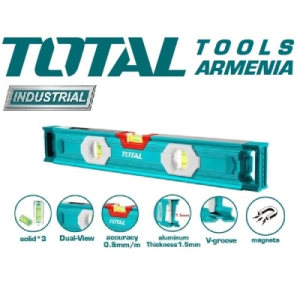 Магнитный Уровень алюминиевый строительный 600 мм (TMT26056)