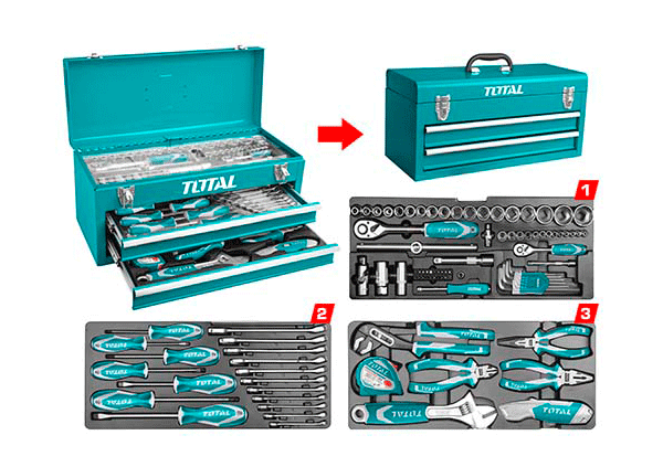 97կտոր Գործիքների հավաքածու դարակներով TOTAL THPTCS70971 1534