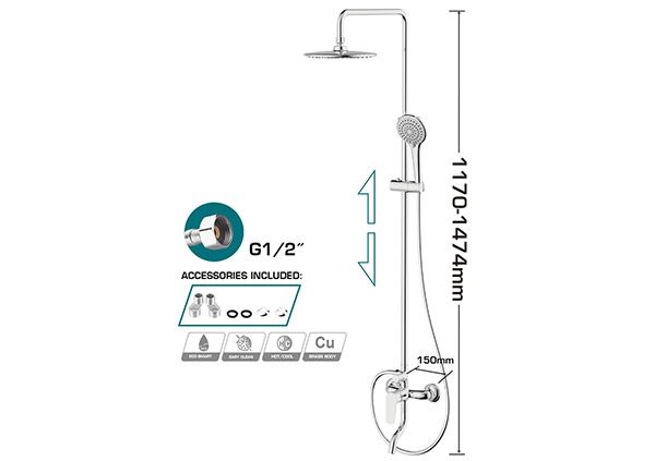 Մեկ լծակով լոգանքի ցնցուղ ծորակ TSLBM513681