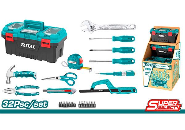 Ձեռքի գործիքների հավաքածու արկղով 32կտոր THKTHP20326