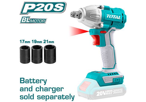 Lithium-Ion Impact Wrench 20 В / 300 Нм / 1/2 дюйма (TIWLI20020)